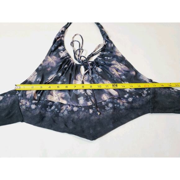 FREE PEOPLE Tessa Top Womens Xs Crop Top Floral Halter Dark Fairy Whimsigoth - Picture 7 of 8